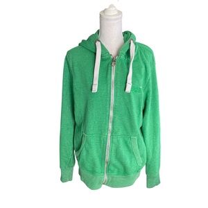 Superdry Orange Label Co. Green Zip up Hoodie Size XL